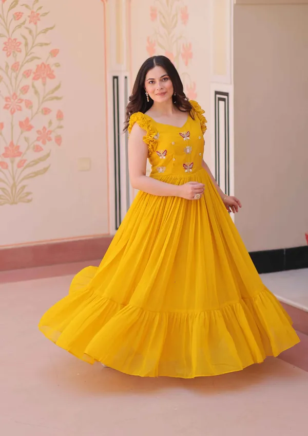 Squash_Yellow_Georgette_Multi_Thread_Beads_Embroidery_Work_Gown_For_Women