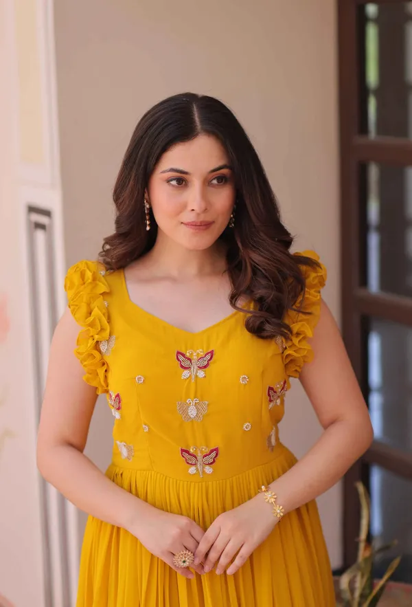 Squash_Yellow_Georgette_Multi_Thread_Beads_Embroidery_Work_Gown_For_Women