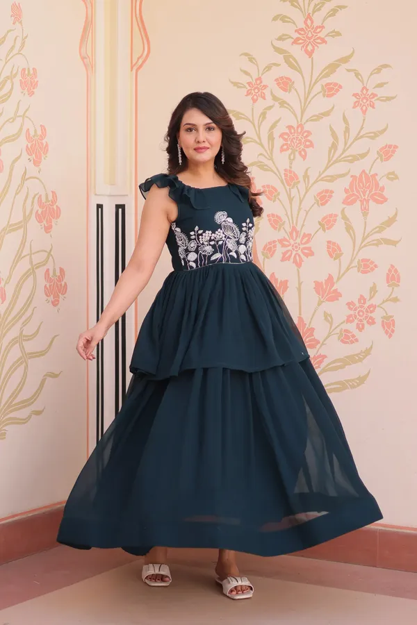 Designer_Dark_Teal_Blue_Beads_Embroidery_Work_Gown_For_Women