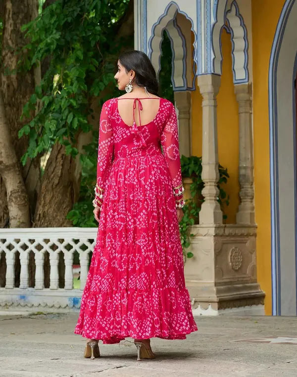 Pink_Bandhani_Print_With_Kutchi_Patchwork_Navratri_Gown_For_Women