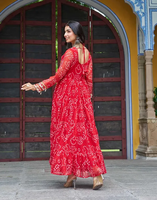 Red_Bandhani_Print_With_Kutchi_Patchwork_Navratri_Gown_For_Women