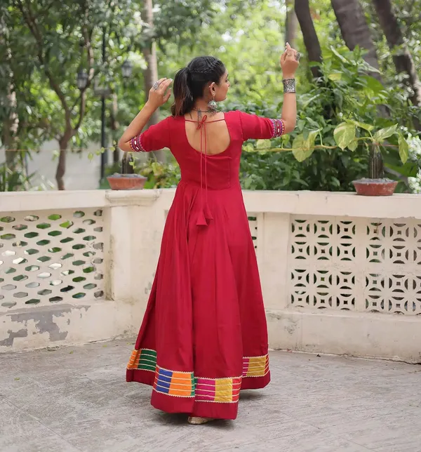 Maroon_Multi_Thread_And_Mirror_Work_With_Lace_Embellished_Navratri_Gown_For_Women