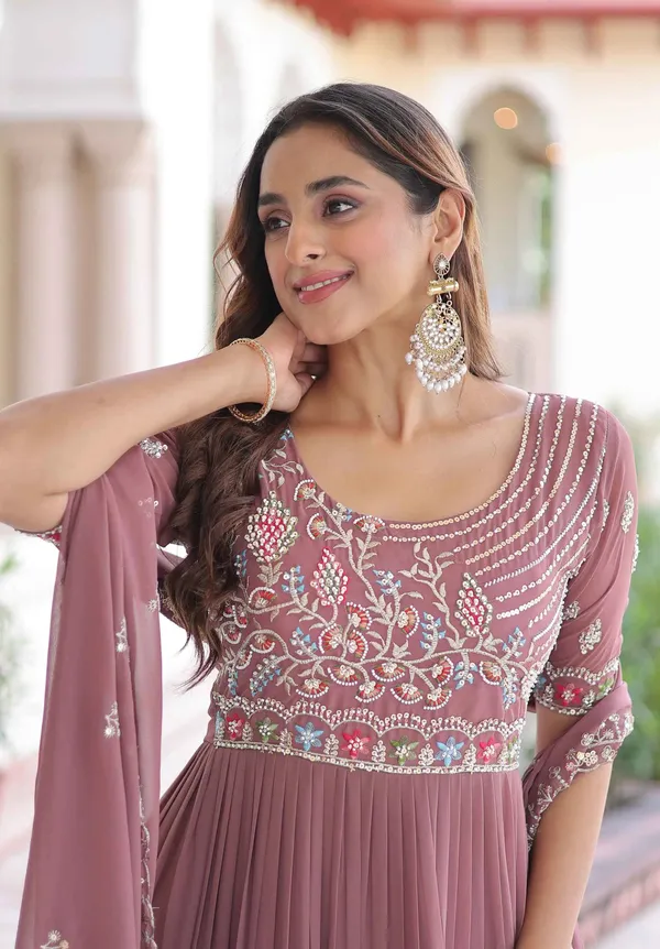 Dark_Mauve_Beads_Embroidery_Work_Gown_For_Women