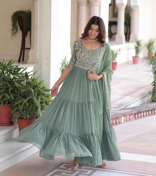 Sage_Green_Beads_Embroidery_Work_Gown_For_Women