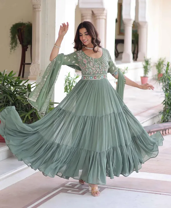 Sage_Green_Beads_Embroidery_Work_Gown_For_Women