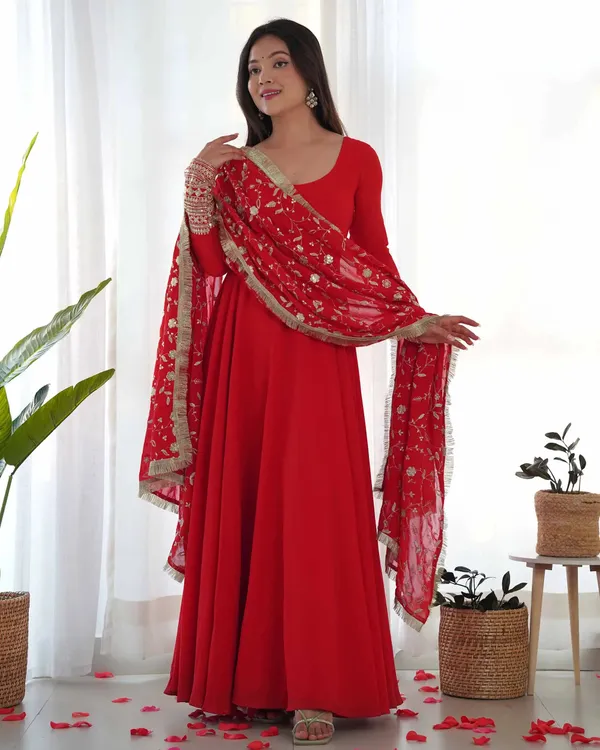 Cornell_Red_Designer_Georgette_Gown_With_Heavy_Embroidery_Work_Dupatta_For_Women