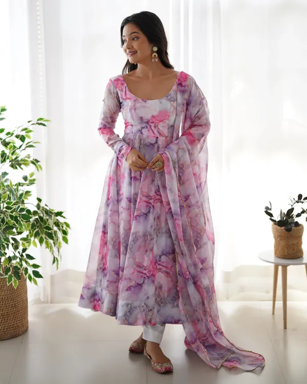 Off_White_Multi_Color_Printed_Organza_Anarkali_Gown_For_Women