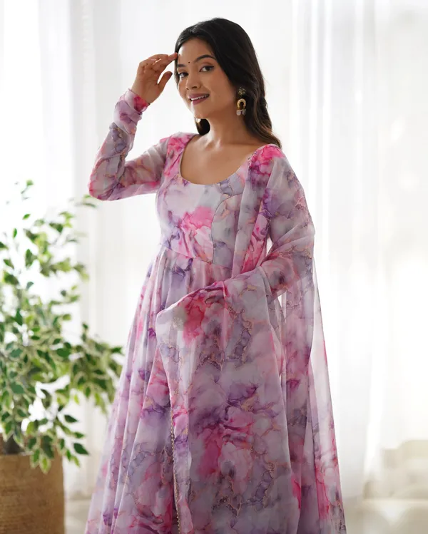 Off_White_Multi_Color_Printed_Organza_Anarkali_Gown_For_Women