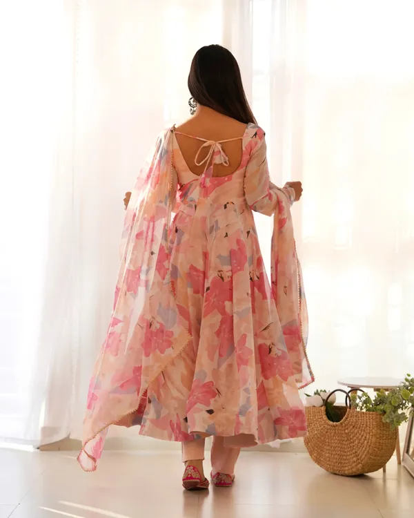 Light_Pink_Georgette_Multi_Floral_Print_Anarkali_Gown_With_Dupatta_For_Women