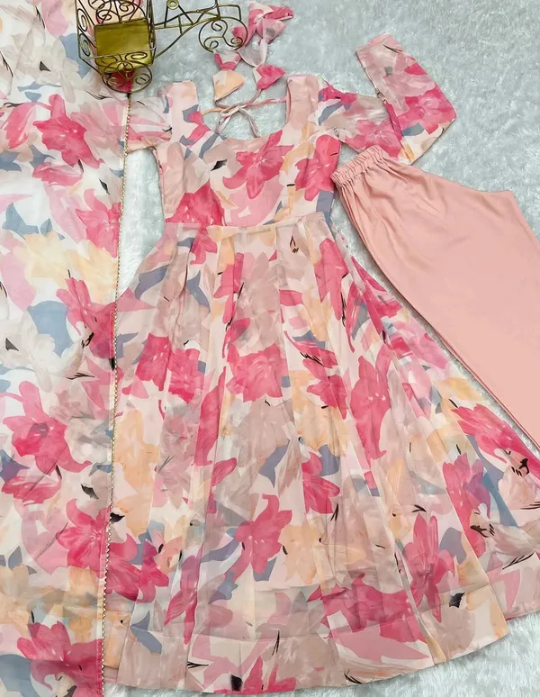 Light_Pink_Georgette_Multi_Floral_Print_Anarkali_Gown_With_Dupatta_For_Women