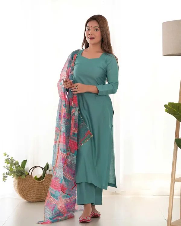 Beetle_Blue_Viscose_Straight_Salwar_Suit_With_Multi_Floral_Print_Dupatta_For_Women