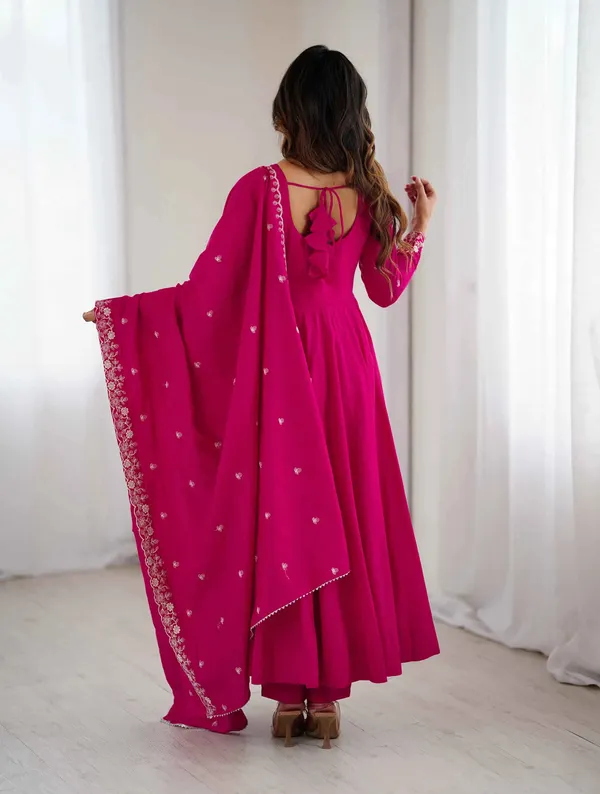 Rani_Pink_Silk_Gown_With_Beads_Hand_Work_For_Women
