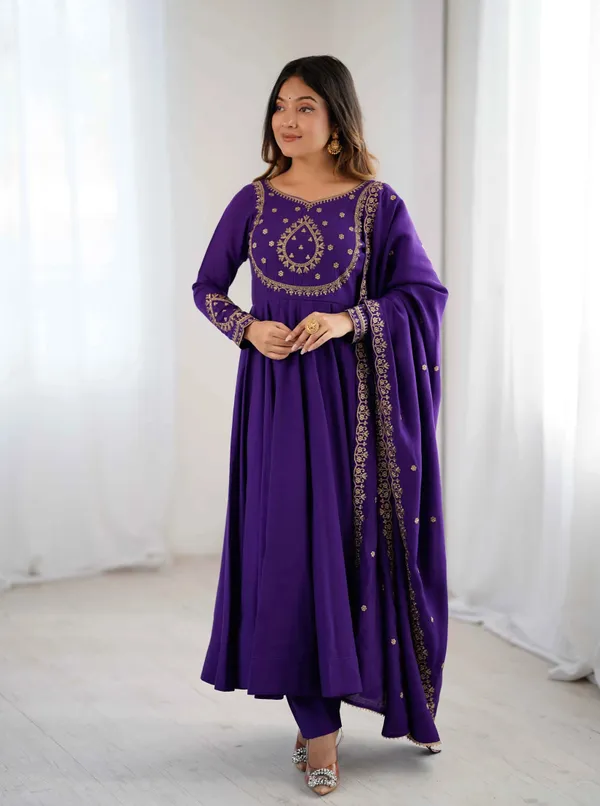 Purple_Silk_Gown_With_Beads_Hand_Work_For_Women