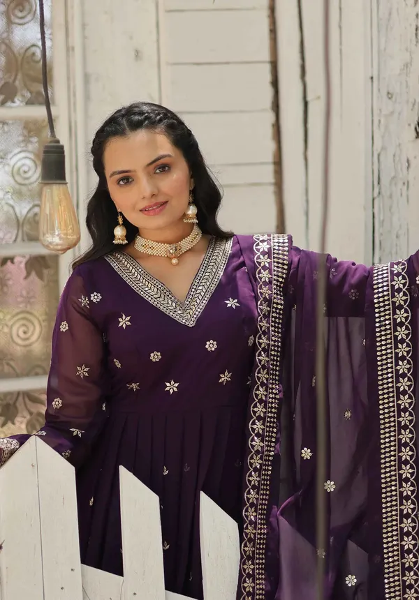 Dark_Purple_Gown_Zari_Sequins_Embroidery_Work_And_Dupatta_For_Women