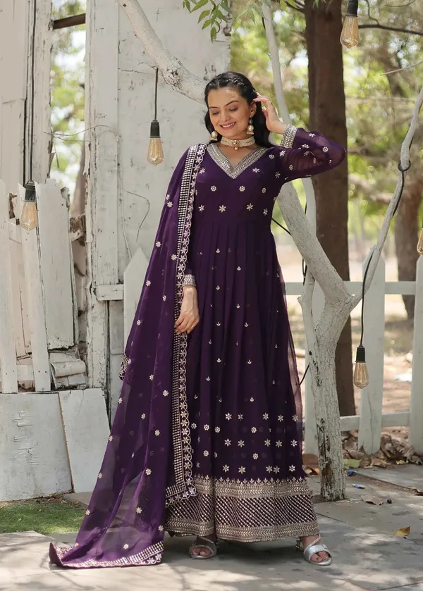 Dark_Purple_Gown_Zari_Sequins_Embroidery_Work_And_Dupatta_For_Women