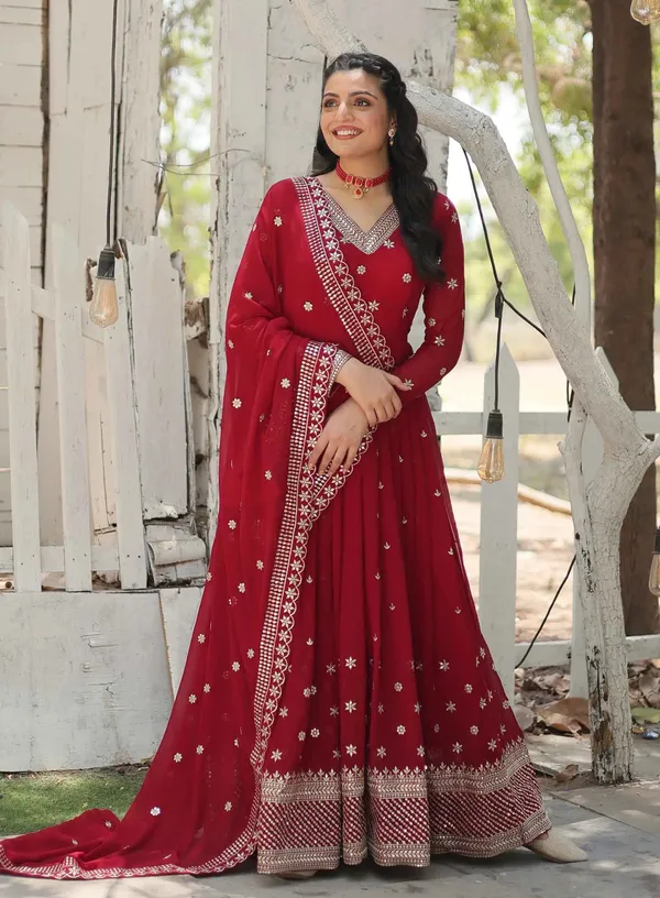 Merlot_Red_Gown_Zari_Sequins_Embroidery_Work_And_Dupatta_For_Women