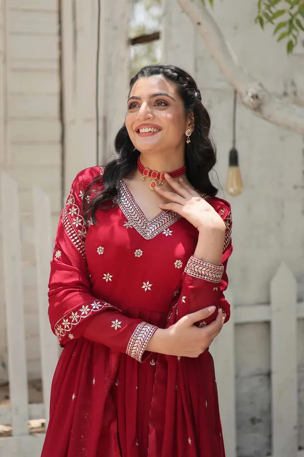 Merlot_Red_Gown_Zari_Sequins_Embroidery_Work_And_Dupatta_For_Women