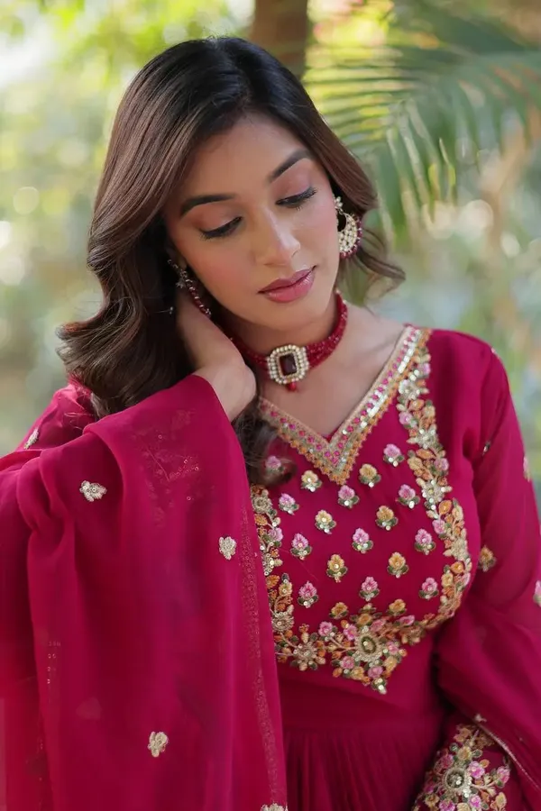 Pink_Georgette_Gown_With_Rich_Sequins_Embroidered_Work_With_Dupatta_For_Women
