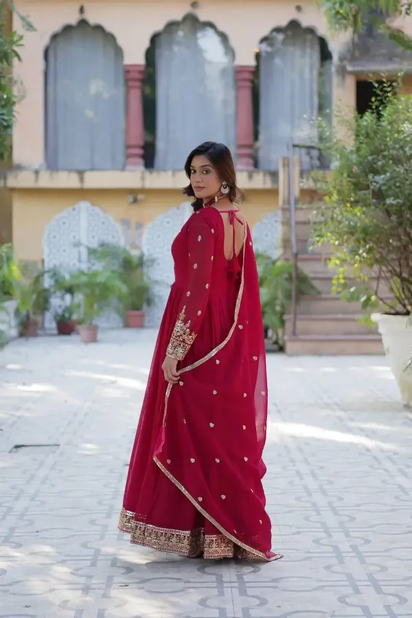 Pink_Georgette_Gown_With_Rich_Sequins_Embroidered_Work_With_Dupatta_For_Women
