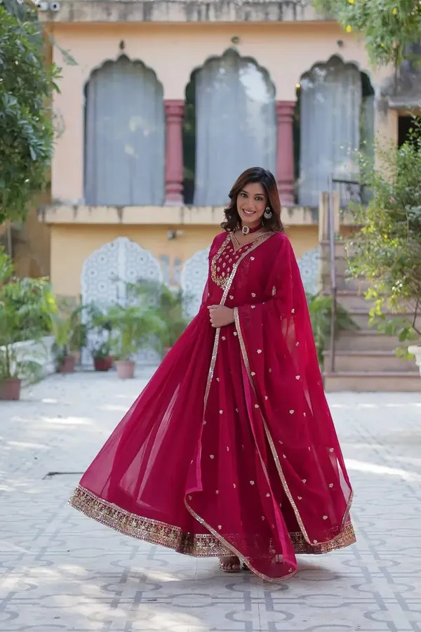 Pink_Georgette_Gown_With_Rich_Sequins_Embroidered_Work_With_Dupatta_For_Women