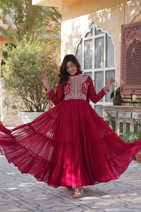 Red_Devil_Georgette_Attractive_Embroidery_Pearl_Work_Gown_With_Dupatta_For_Women