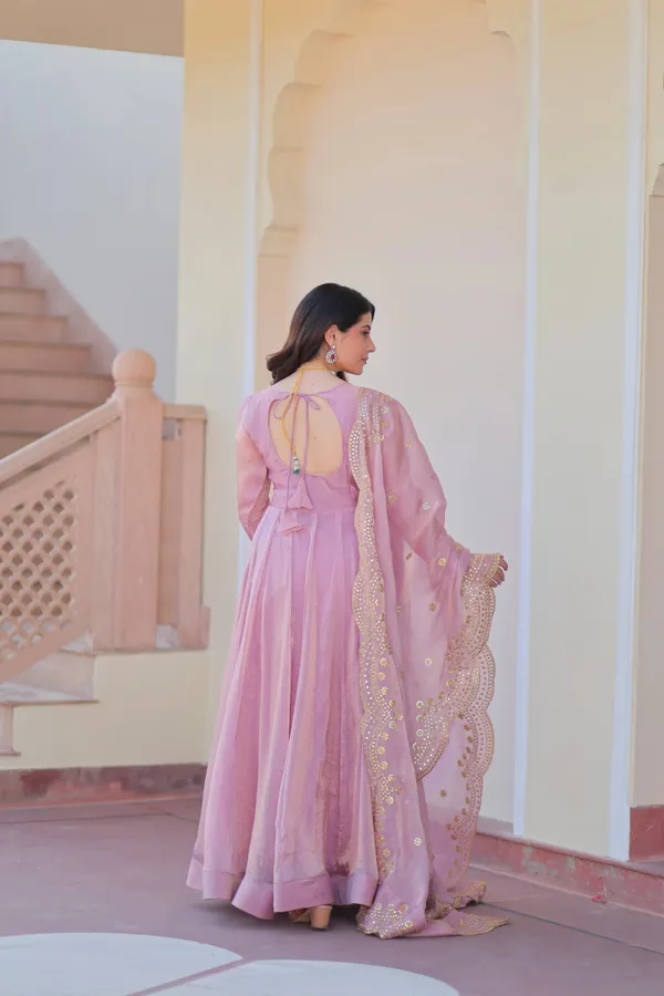 Shiny_Baby_Pink_Designer_Fendi_Chiffon_Gown_With_Embroidery_Work_Dupatta_For_Women