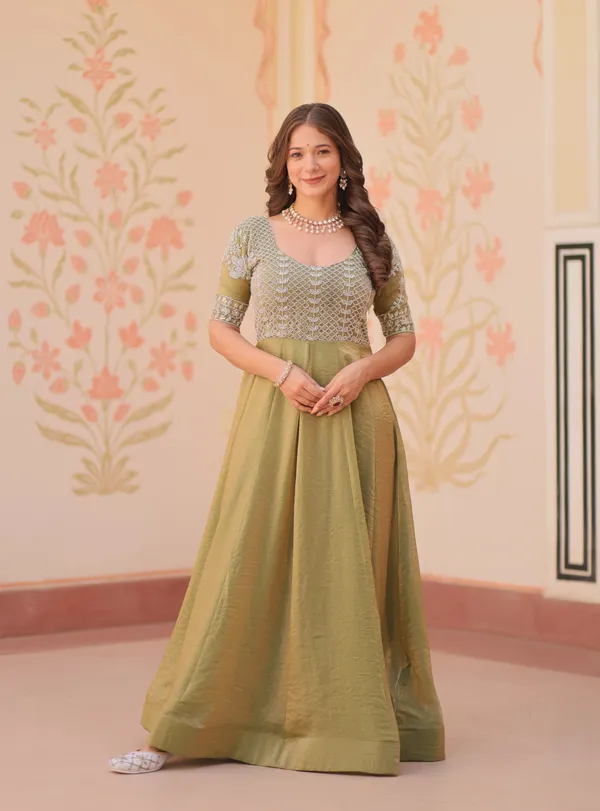 Designer_Shiny_Light_Olive_Green_Beads_Embroidery_Work_Gown_For_Women