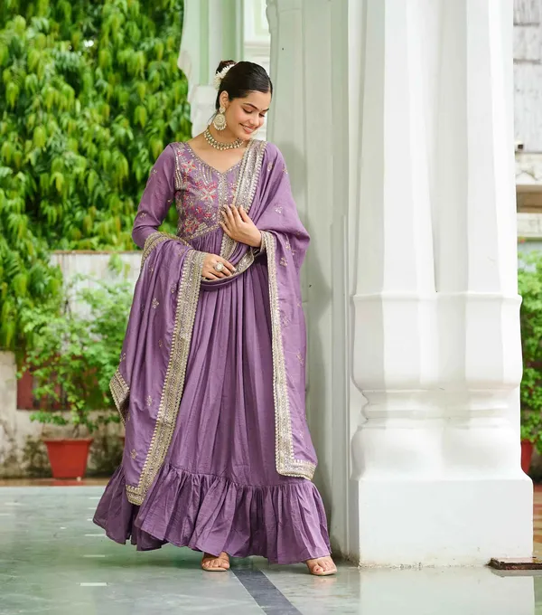 Lavender_Sequins_Embroidery_Work_Gown_For_Women