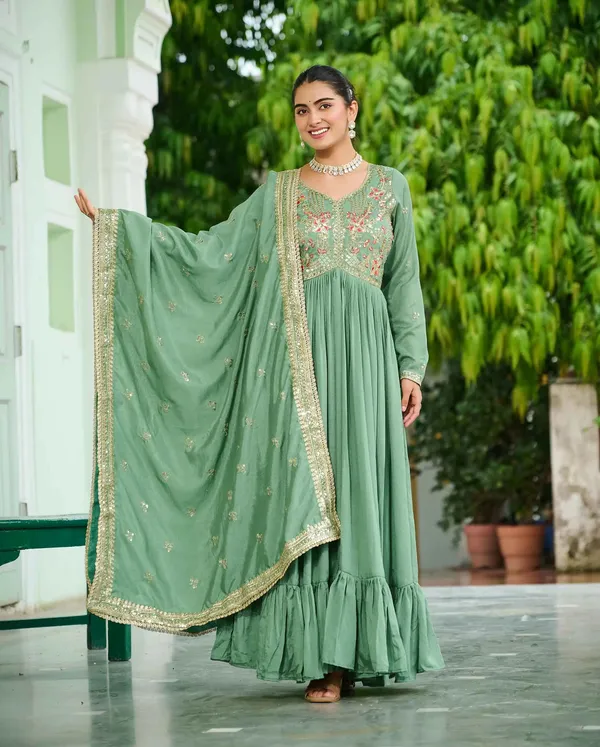 Pista_Sequins_Embroidery_Work_Gown_For_Women