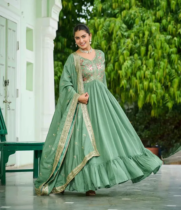 Pista_Sequins_Embroidery_Work_Gown_For_Women