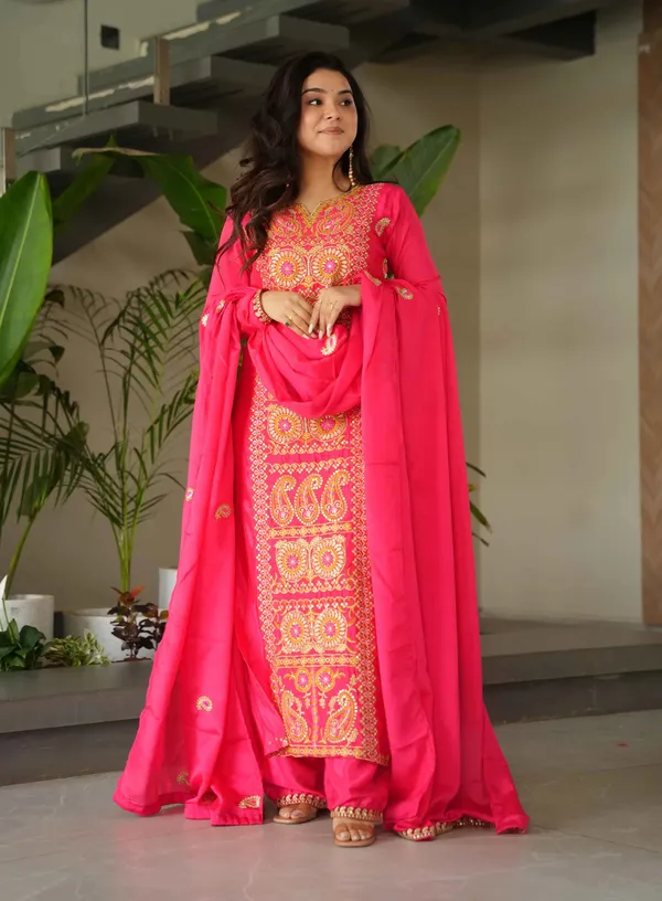 Red_Pink_Embroidery_Work_Salwar_Suit_For_Women