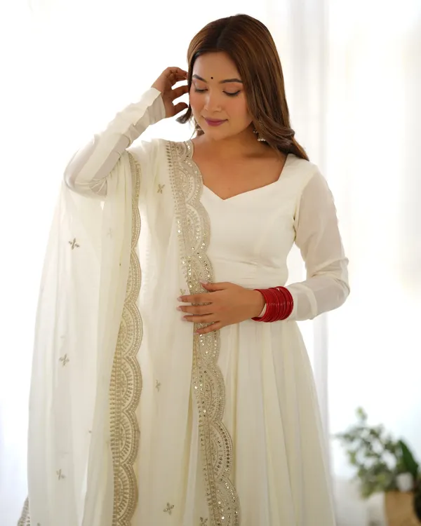 Off_White_Silk_Anarkali_Gown_With_Georgette_Embroidery_Work_Dupatta_For_Women