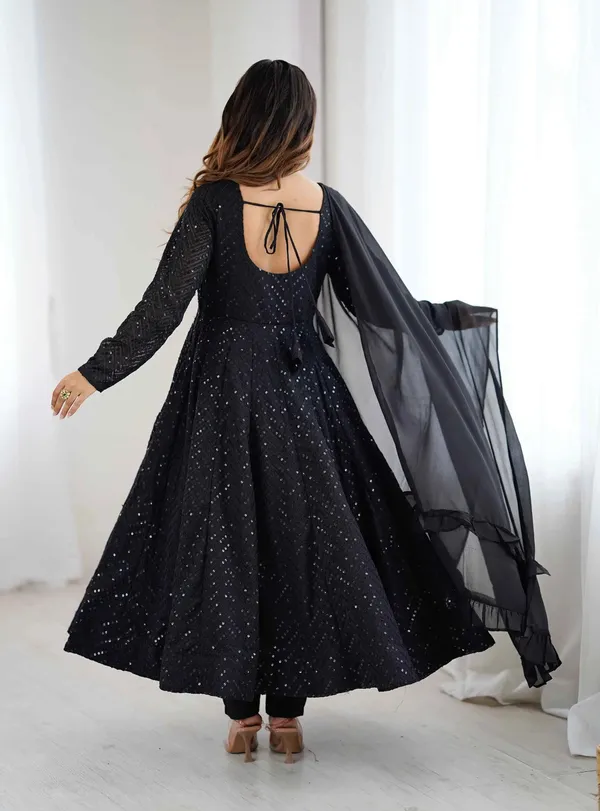 Black_Lucknowi_Sequins_Work_Gown_For_Women
