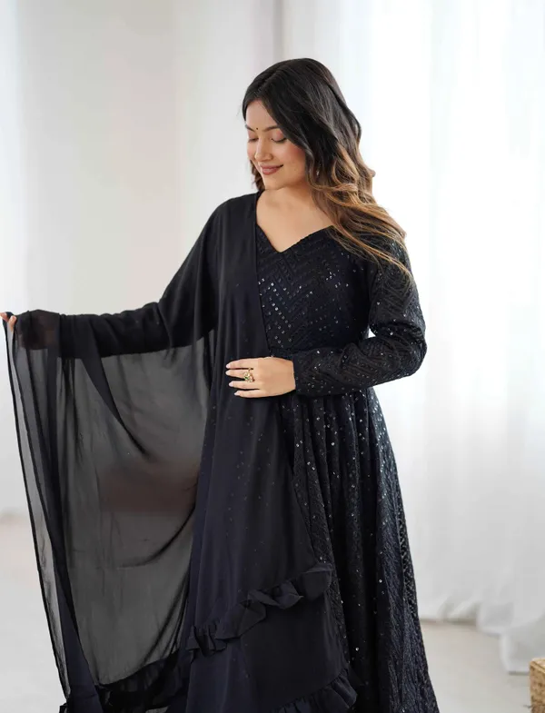 Black_Lucknowi_Sequins_Work_Gown_For_Women