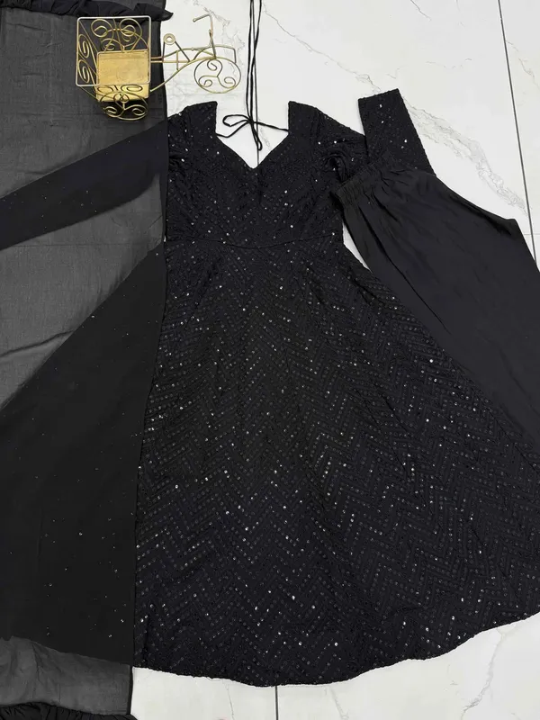 Black_Lucknowi_Sequins_Work_Gown_For_Women