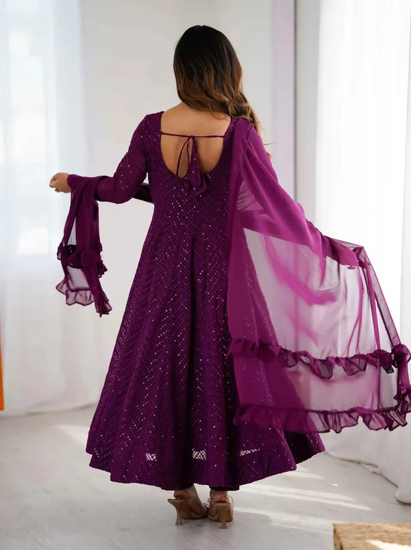 Grape_Purple_Lucknowi_Sequins_Work_Gown_For_Women