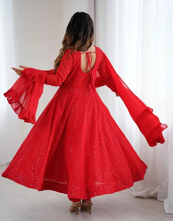 Red_Lucknowi_Sequins_Work_Gown_For_Women