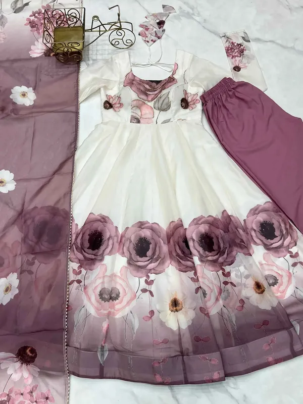 Onion_Pink_Floral_Print_Organza_Gown_For_Women