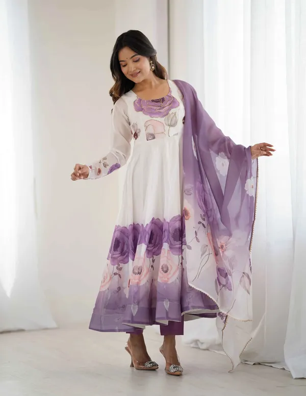 Dusky_Purple_Floral_Print_Organza_Gown_For_Women
