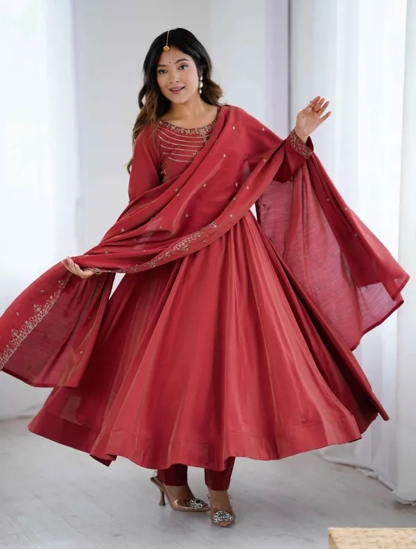 Dusty_Red_Silk_Gown_With_Beads_Hand_Work_For_Women