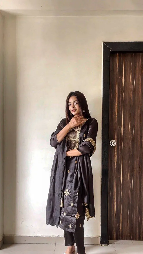 PURE_MALAY_SATIN_SILK_with_embroidery_with_Diamond_work__kurti_Suit