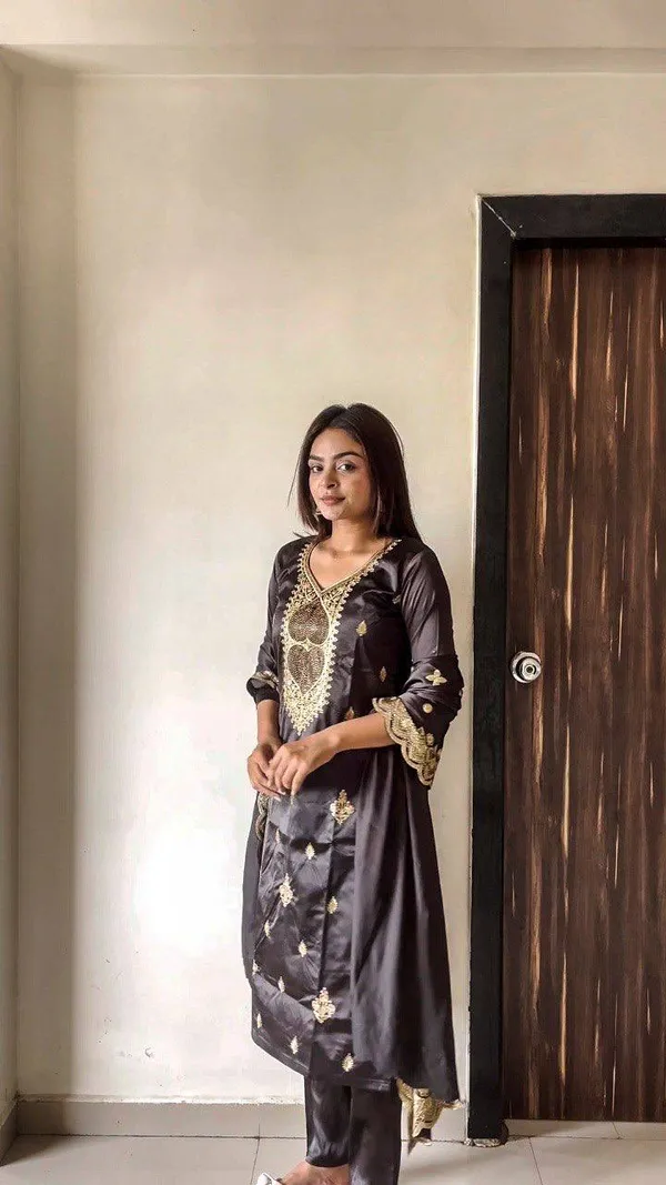 PURE_MALAY_SATIN_SILK_with_embroidery_with_Diamond_work__kurti_Suit