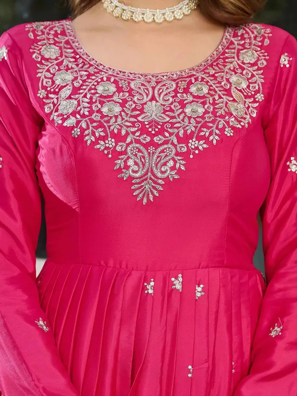 Beautiful_Pink_Sequins_Embroidery_Work_Silk_Gown_And_Dupatta_For_Women