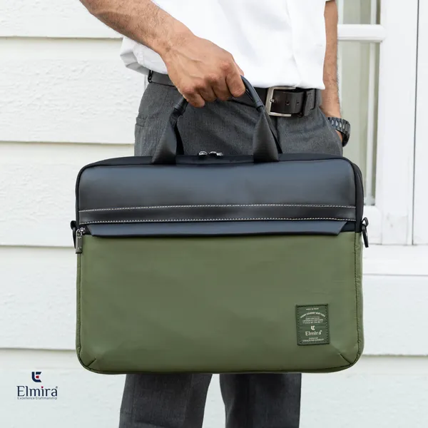 Olive_Green_Stylish_Polyester_Laptop_Messenger_Bag_For_Unisex
