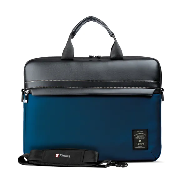 Peacock_Blue_And_Black_Stylish_Polyester_Laptop_Messenger_Bag_For_Unisex