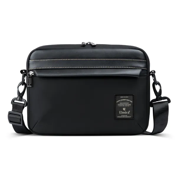 Black_Stylish_Polyester_&_Pu_Sling_Bag_For_Unisex