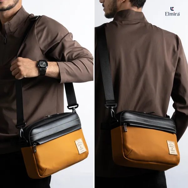 Mustard_Yellow_Stylish_Polyester_&_Pu_Sling_Bag_For_Unisex