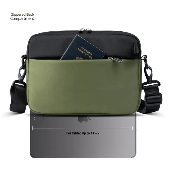 Olive_Green_Stylish_Polyester_&_Pu_Sling_Bag_For_Unisex