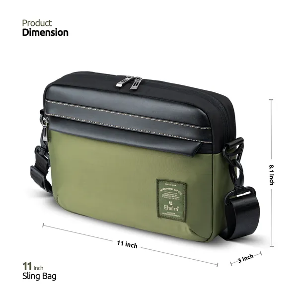 Olive_Green_Stylish_Polyester_&_Pu_Sling_Bag_For_Unisex