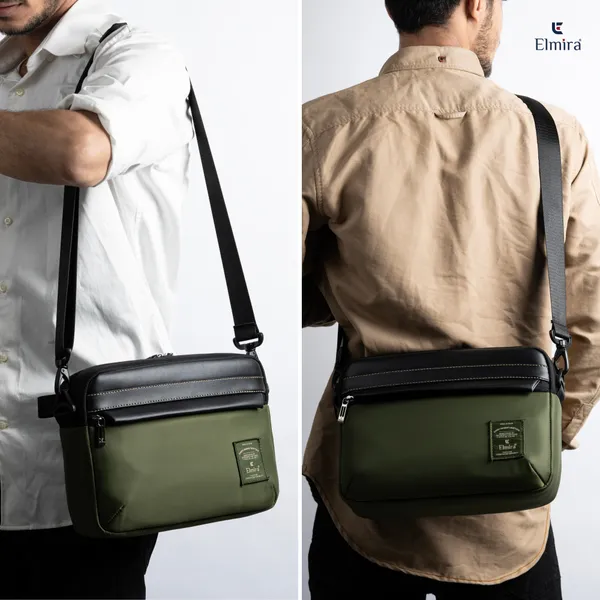 Olive_Green_Stylish_Polyester_&_Pu_Sling_Bag_For_Unisex